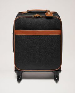 Black Mulberry suitcase with brown pattern