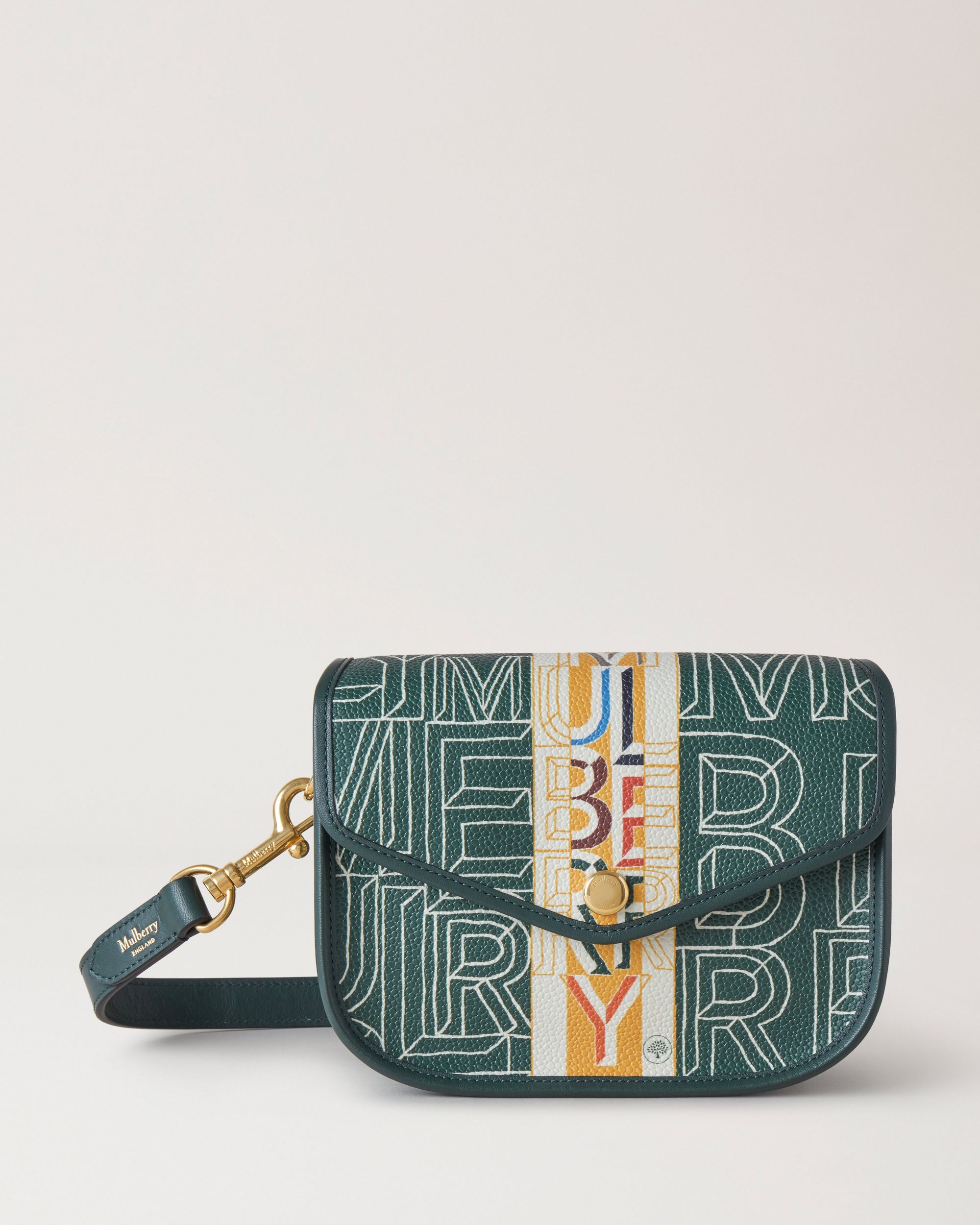 Green patterned designer satchel