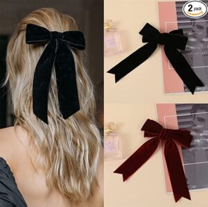 Red and black bow clips for long hair an inexpensive thing to get her for Valentine’s