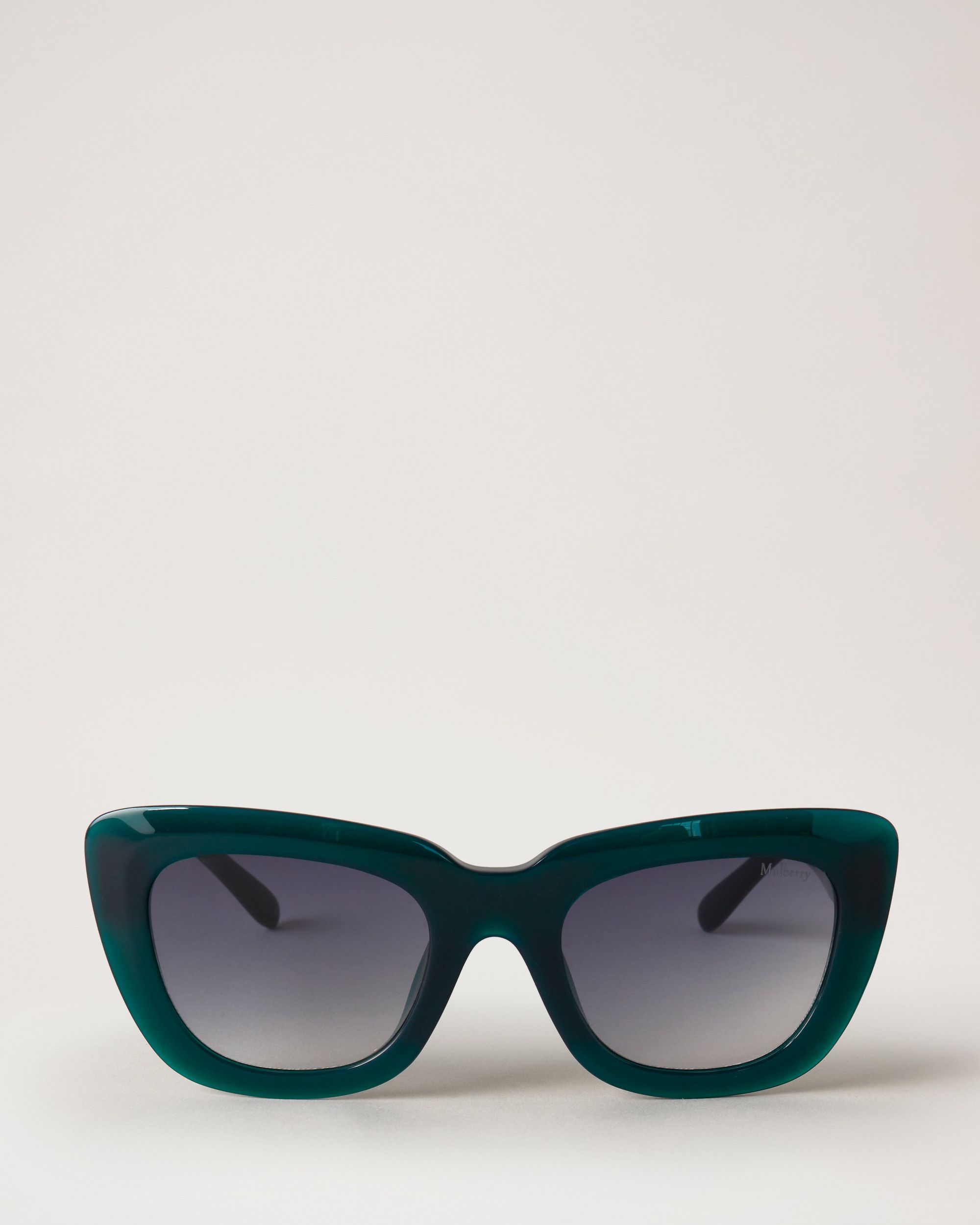 Green frame sunglasses with black glass