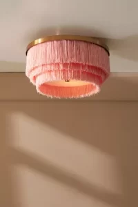 Pretty pink fringe ceiling light