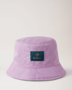 Purple designer bucket hat