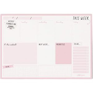 Large pink weekly planner