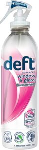 Pink window cleaning spray bottle
