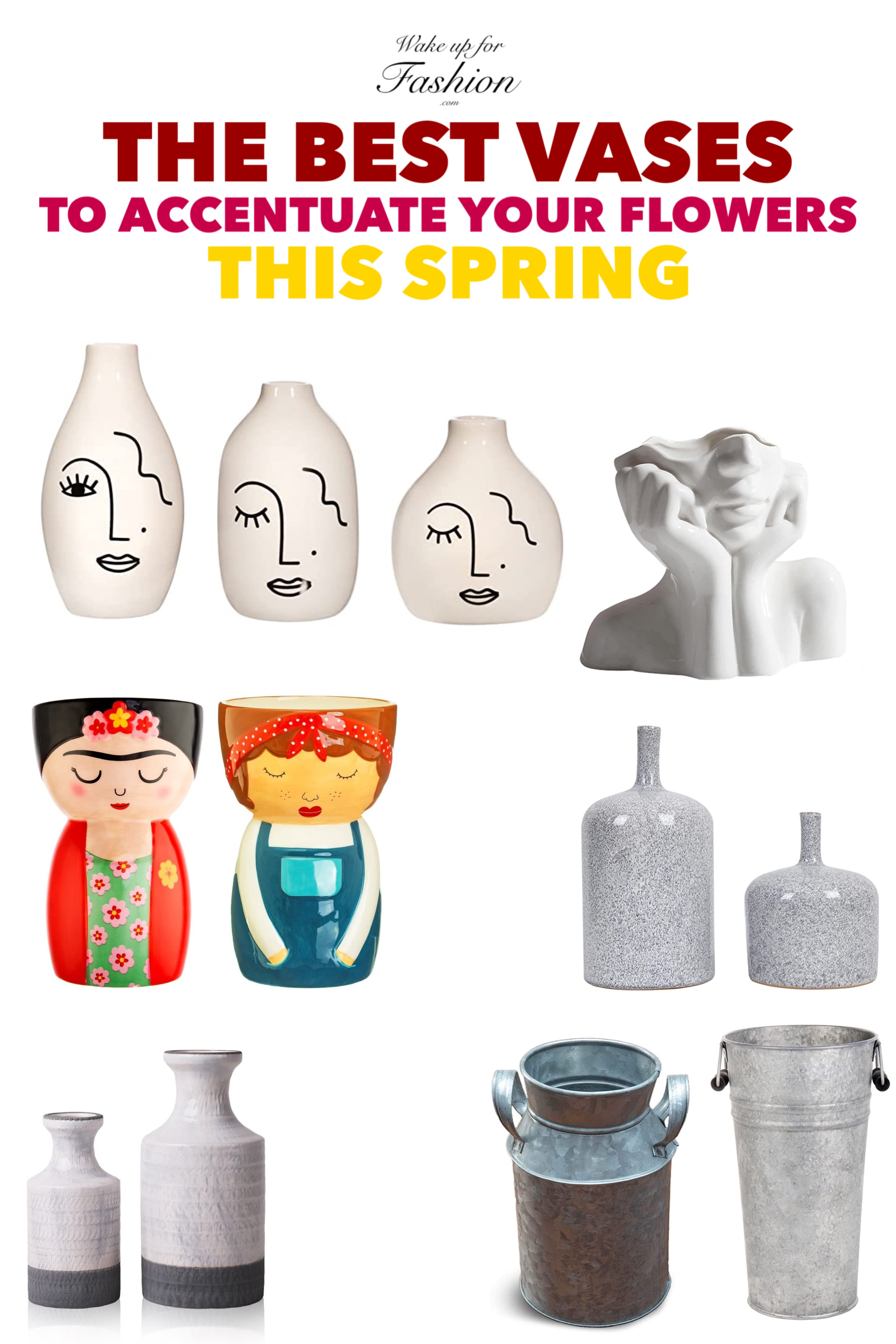 Rustic, unique, tall and minimalist vases
