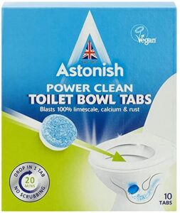 Toilet cleaning tabs for sparkling toilet bowl