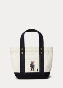 Cute canvas tote bag with bear on it