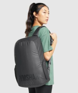 Sleek black backpack for women