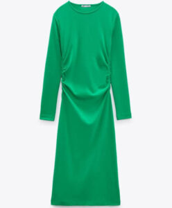 Simple green block colour summer dress