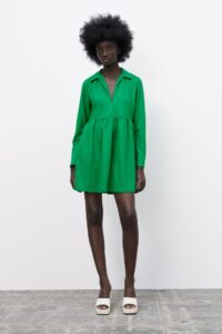 Short sage green summer dress