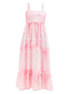 Pink and white floral aesthetic summer dress