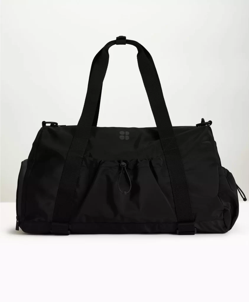 Black gym duffel bag