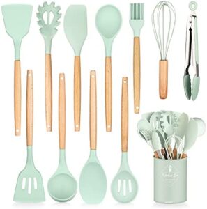 Mint green kitchen utensils set