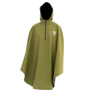 Olive green hooded travel coat