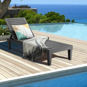 Grey wooden lounger for summer