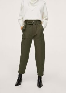 Khaki green high waisted trousers