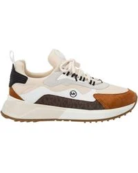White, dark brown and light brown trainers for women