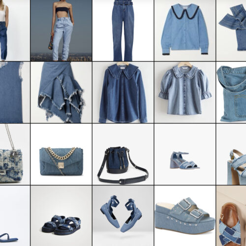 Denim shirts, jeans, bags and shoes