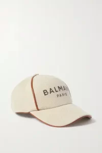 Cotton white and brown baseball cap for women