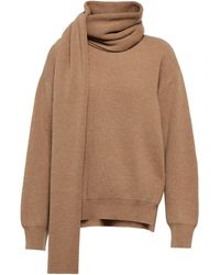 Light brown knitted jumper with scarf