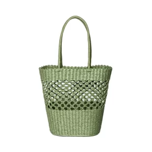 Green basket bag