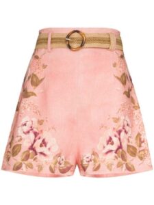 Aesthetic rose pink floral shorts