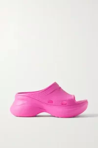 Hot pink designer crocs with open toe