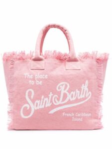 Fringed aesthetic rose pink travel tote bag