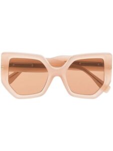 Pink tinted oversized sunglasses