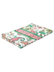 Pink and green floral beach towel
