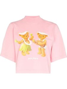 Rose pink shirt with dancing bears on it