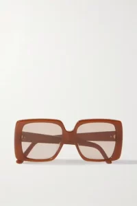 Brown summer sunglasses with square frames.