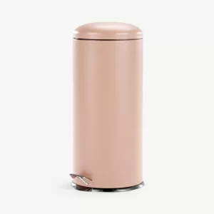 Blush pink minimalist bin with pedal