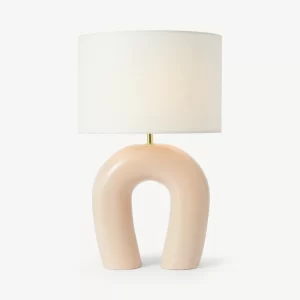 Unique shaped dusky pink lamp