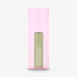 Aesthetic pink and green glass vases