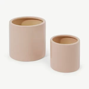 Neutral pink set of 2 planters
