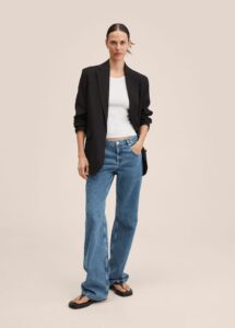 Low waist classic jeans with wide legs