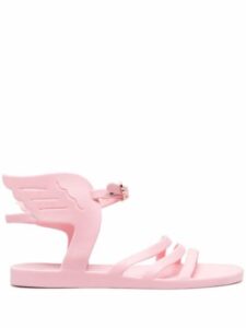 Pastel pink aesthetic jelly sandals with wings