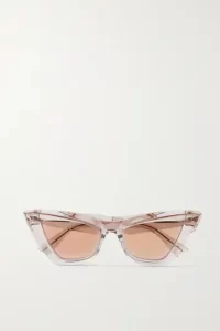 Summer sunglasses with rose gold lenses and marble frames