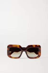 Women’s brown square framed sunglasses with black lenses