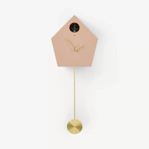 Minimalist blush and gold cuckoo clock