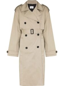 Neutral beige trench coat