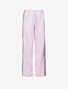 Light pink joggers with stripe patterns