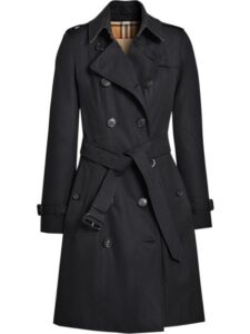 Black designer trench coat