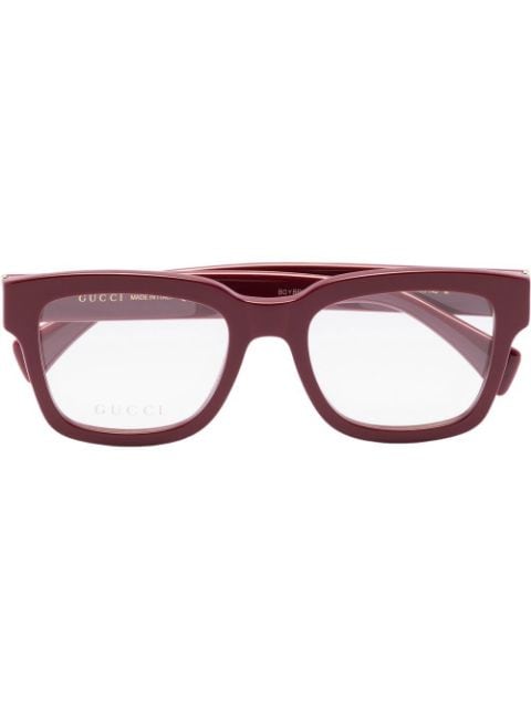Brown square frame glasses for women.