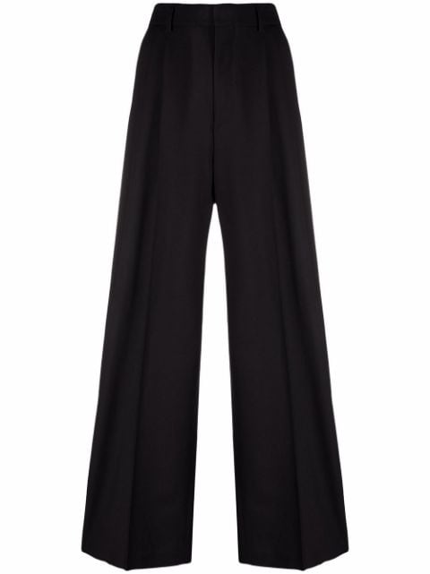 Black wool business casual trousers for women.