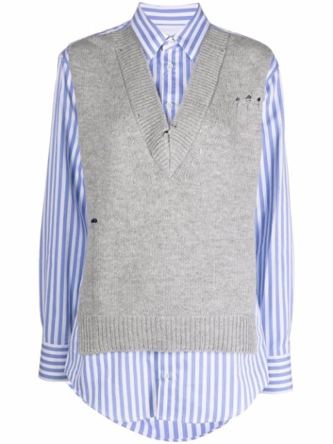 Layered business casual shirt for women.