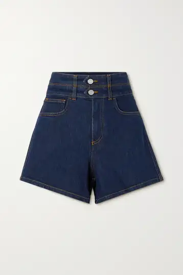 Navy blue denim designer shorts