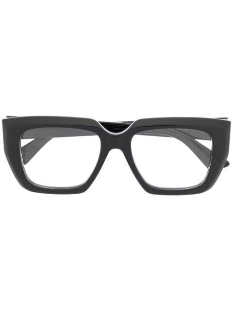 Black square frame business casual glasses