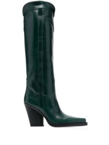 Women’s dark green tall knee-high boots